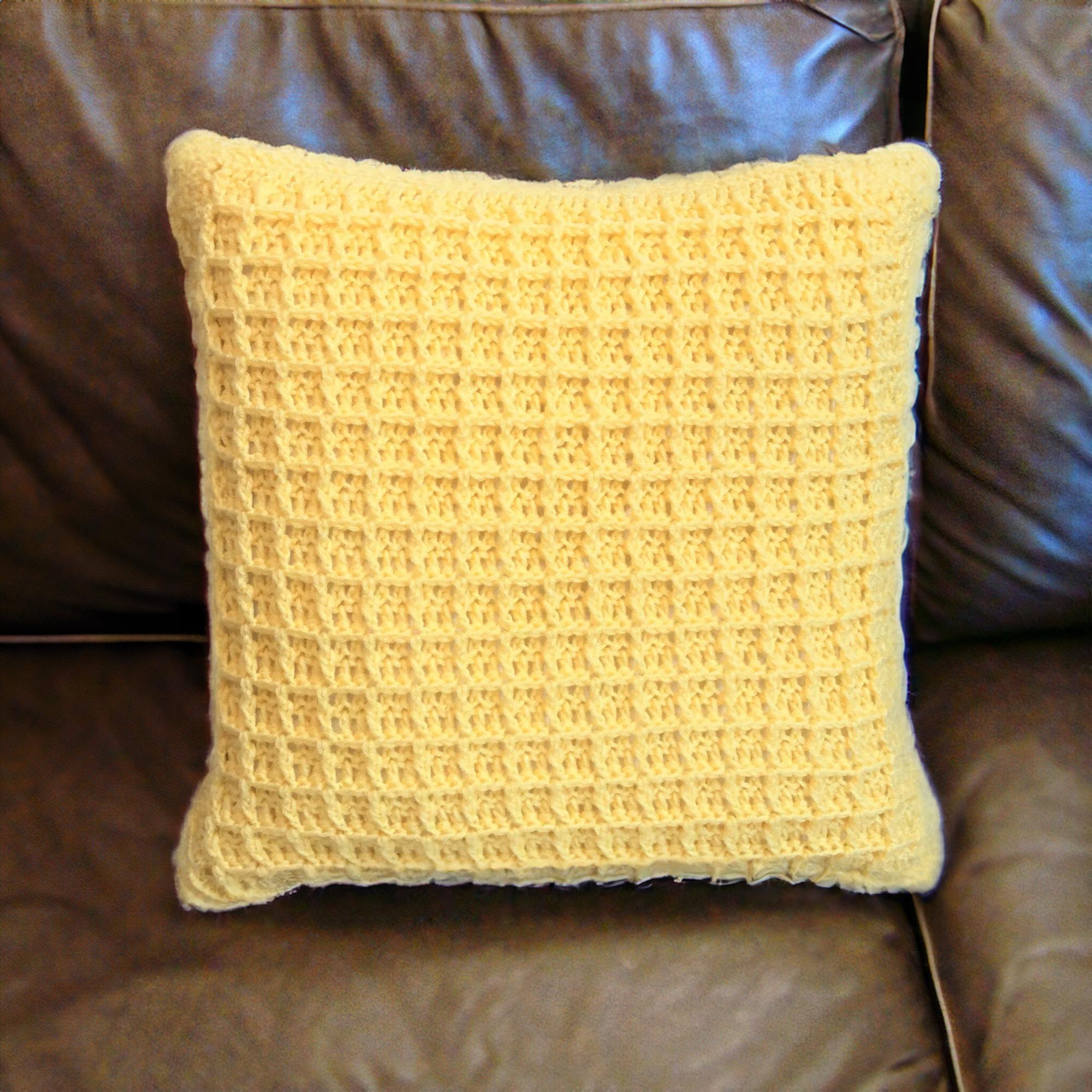Sunny Waffle Stitch Pillow Cover
