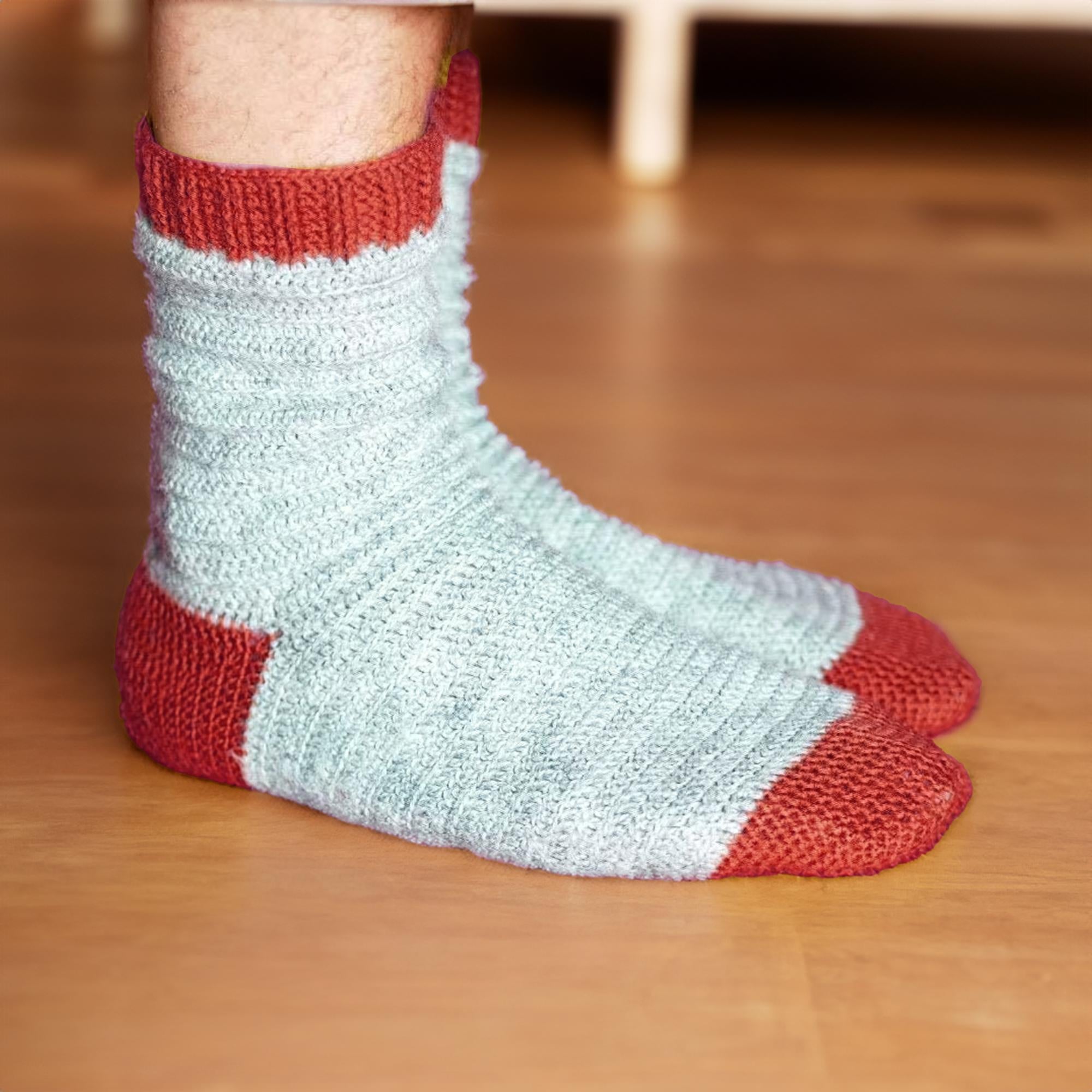 Simple Ruby Grey Socks