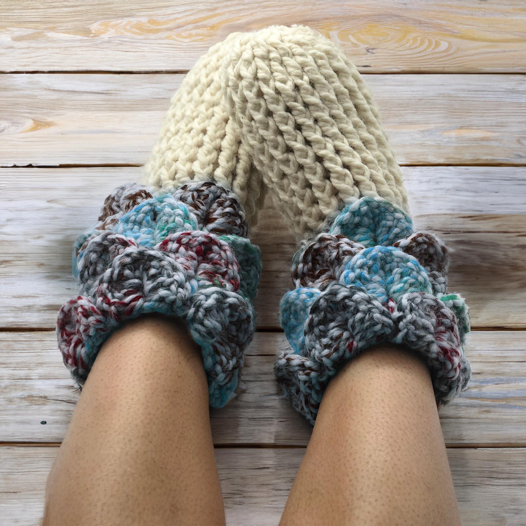 Puffy Cable Layered Shell Socks