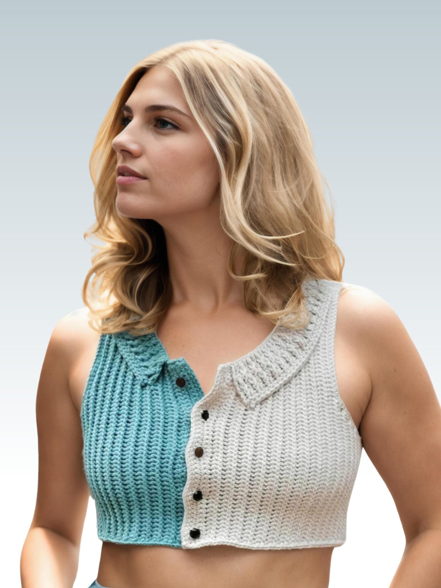 Two-Toned Charm Buttoned Vest