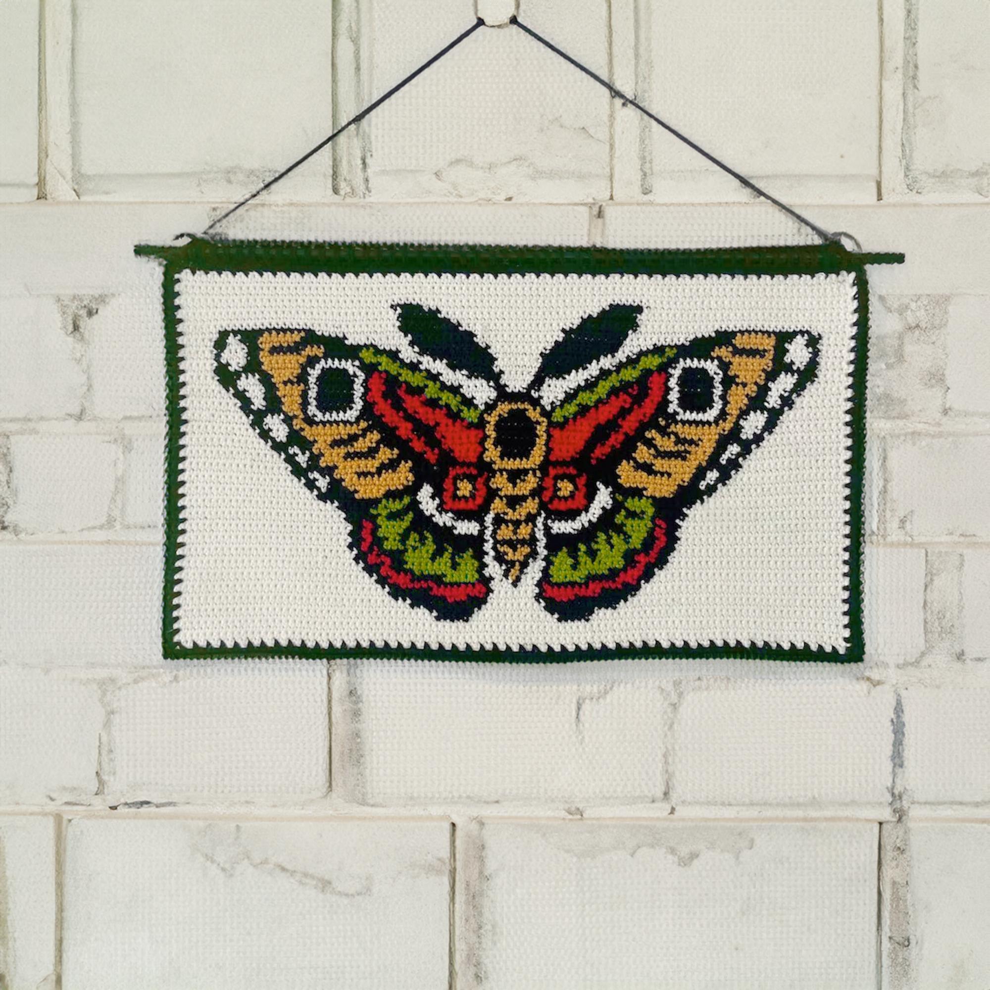 Vivid Crochet Butterfly Wall Art
