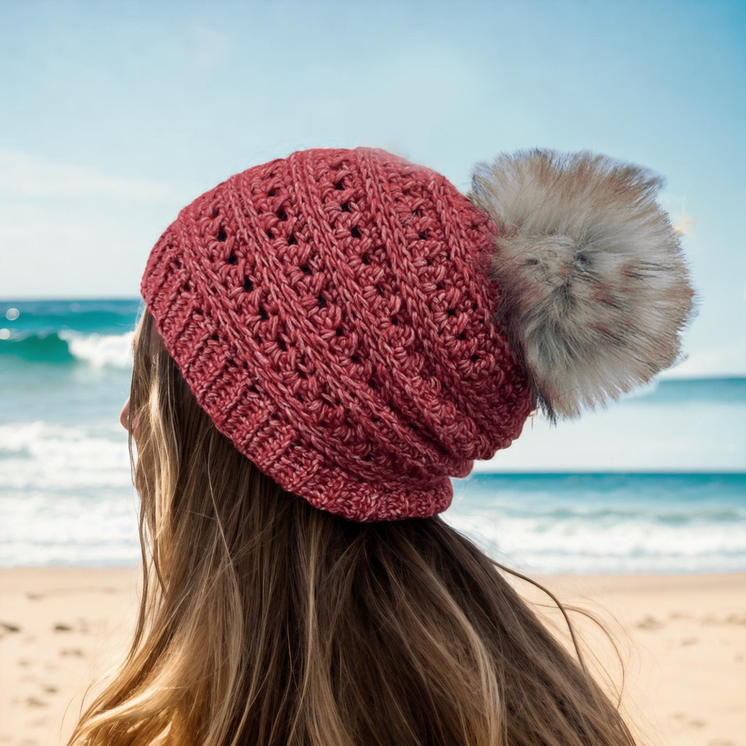 Coral Cable Beanie Hat