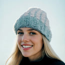 Frosty Aqua Fuzz Beanie Hat