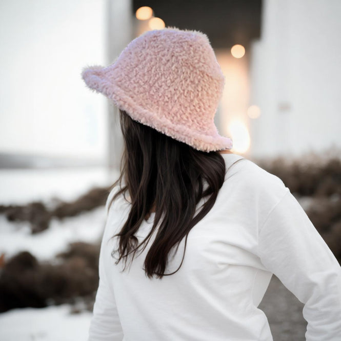 Soft Puffy Pink Bucket Hat