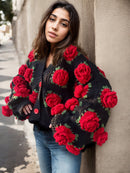 Midnight Rose Chunky Cardigan