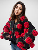 Midnight Rose Chunky Cardigan