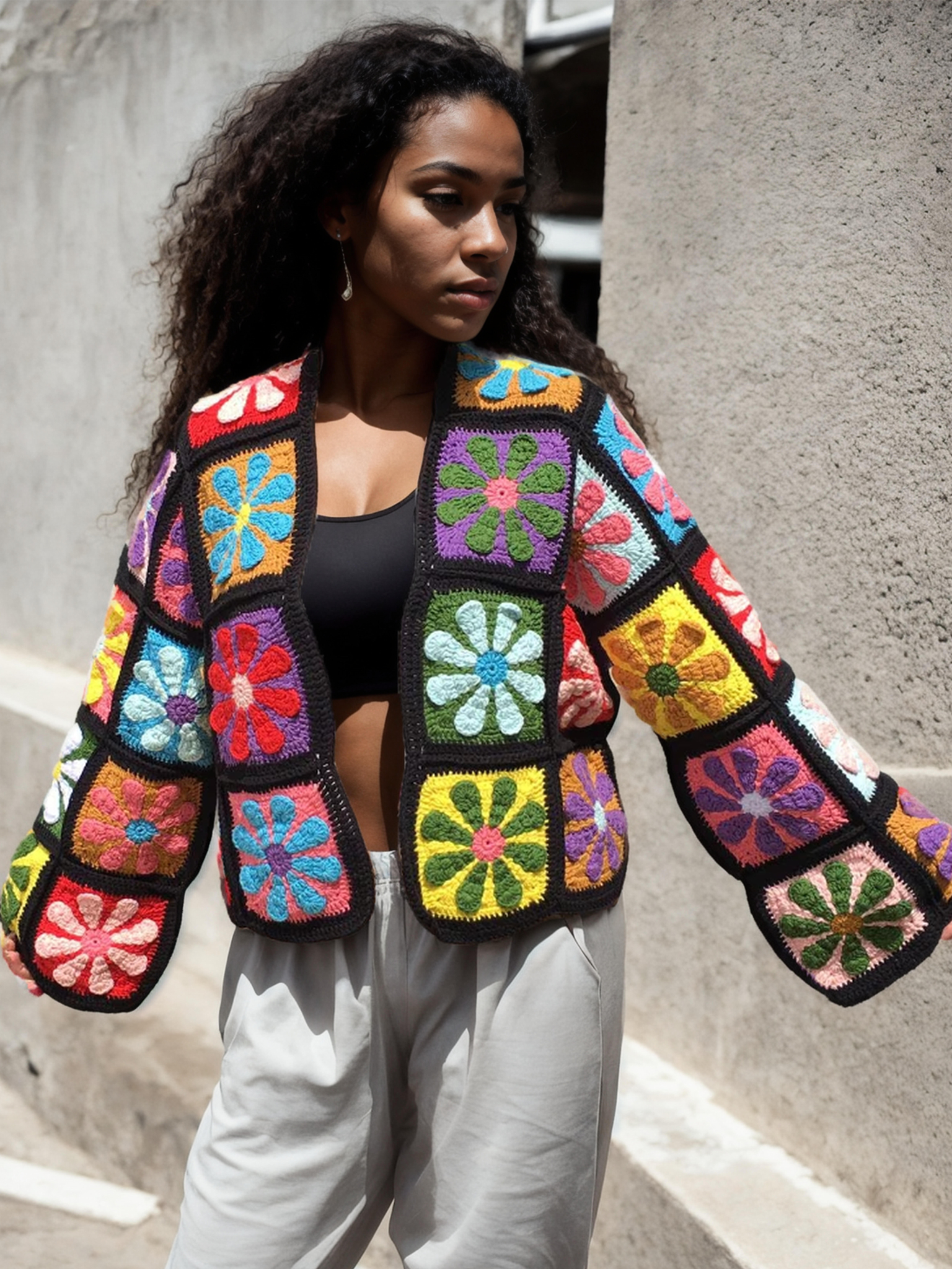 Psychedelic Flower Bloom Cardigan