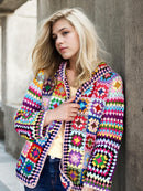 Vibrant Hooded Granny Cardigan