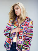 Vibrant Hooded Granny Cardigan