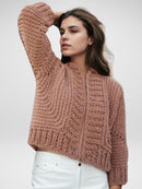 Tan Textured Cardigan