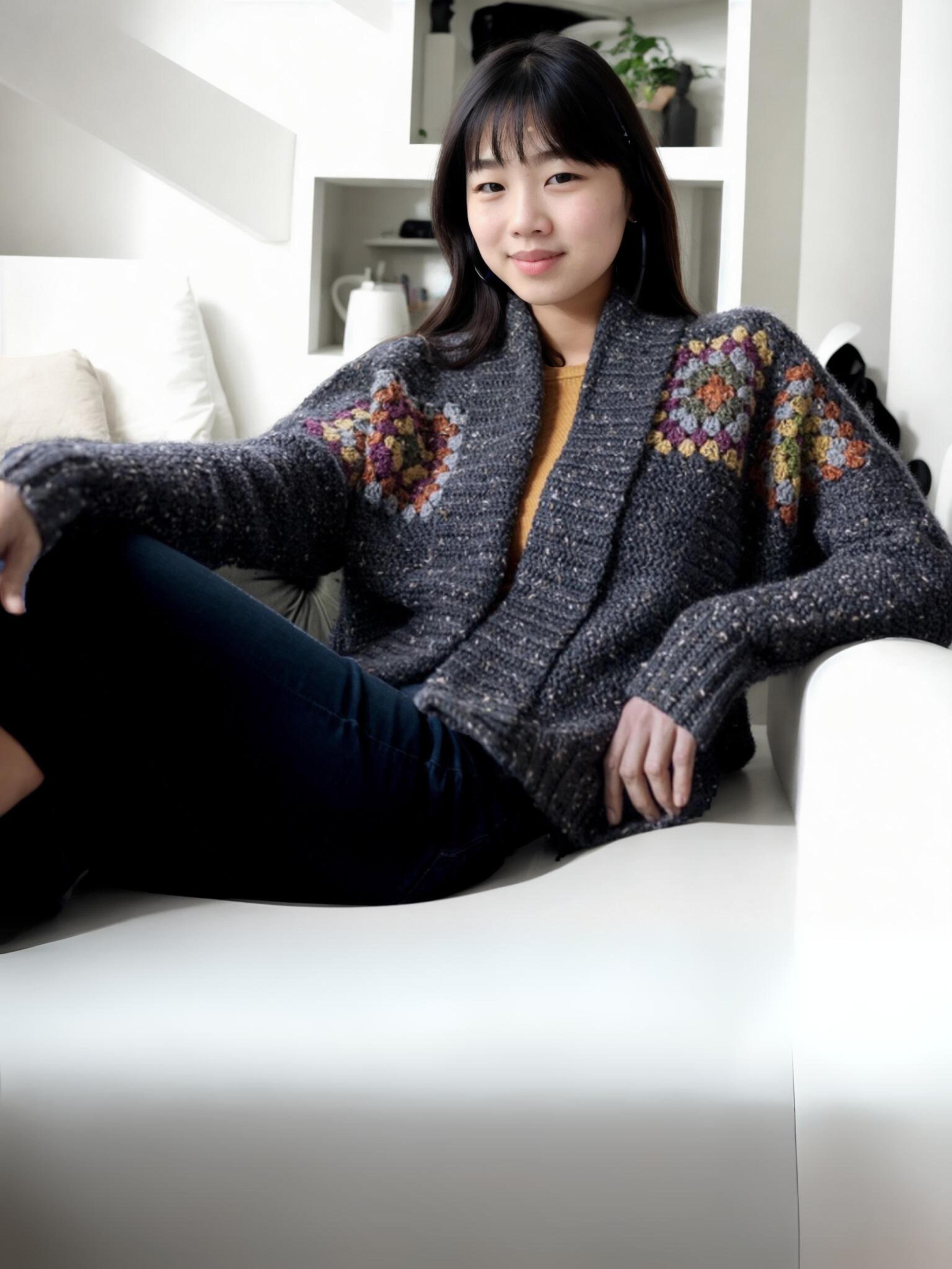 Speckled Tweed Square Cardigan