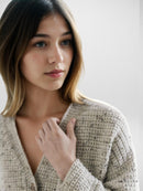 Textured Brown Knee-Length Cardigan