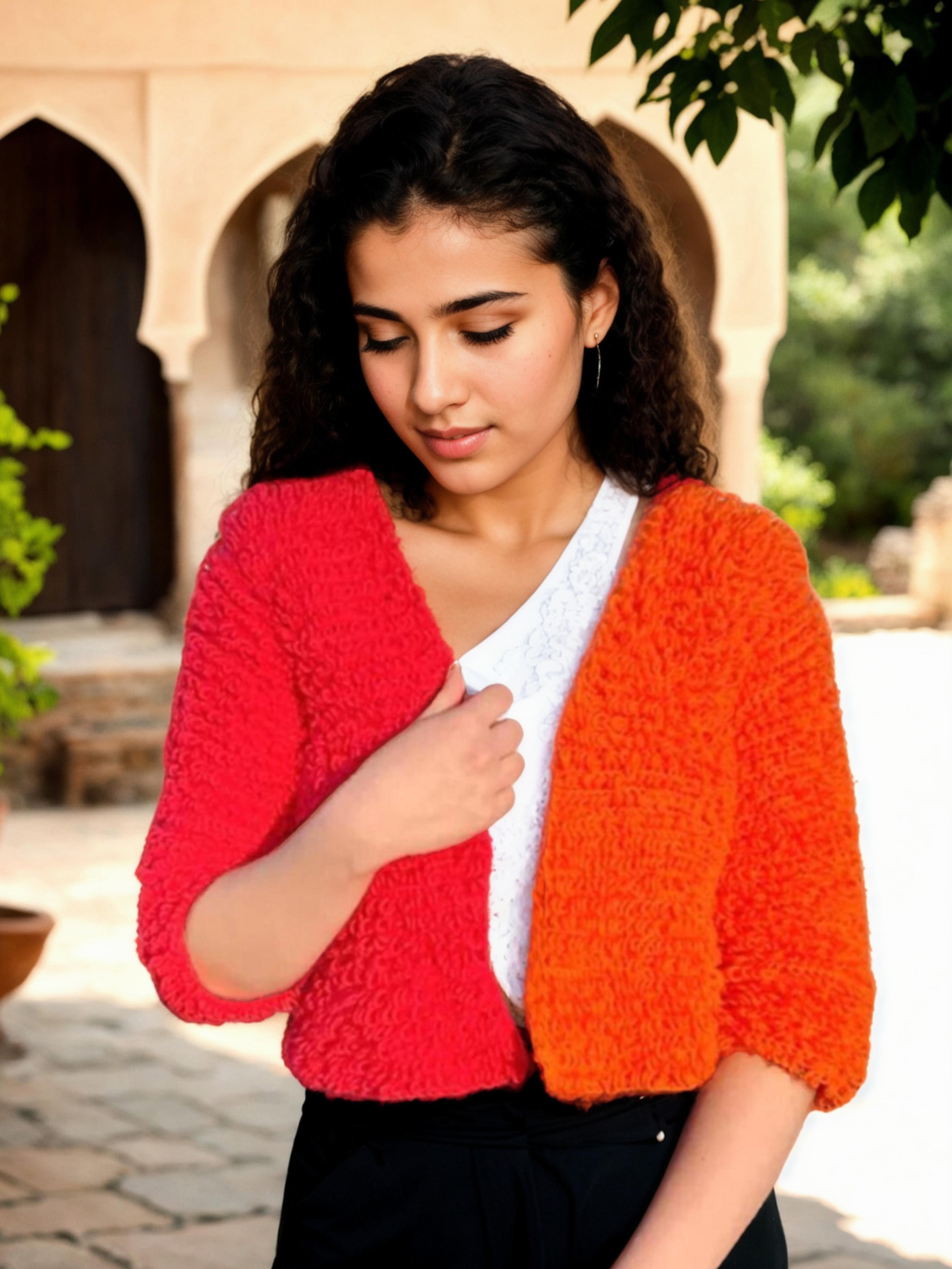 Fluffy Shag Block Cardigan