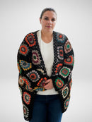 Pumpkin Granny Squares Long Cardigan