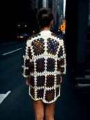 Urban Chic V-Back Granny Square Cardigan - Back VIew