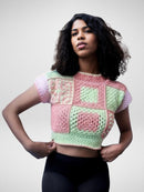 Strawberry Lime Squares Crop Top