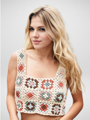 Vintage Charm Granny Square Crop Top