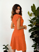 Tangerine Flutter Short /Mini Dress