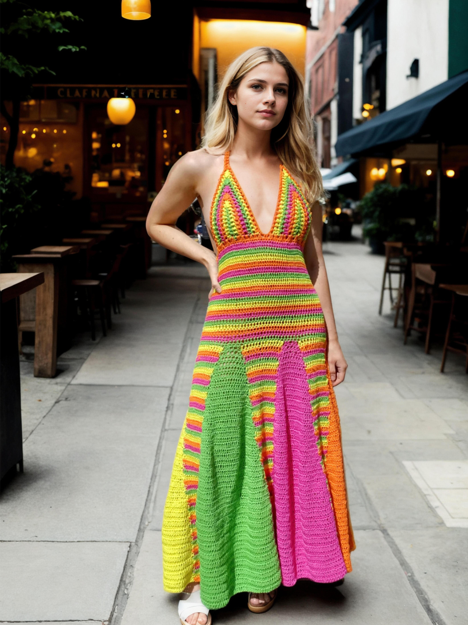 Neon Spectrum Long/Maxi Dress MON CROCHET Neon Spectrum Long/Maxi Dress MON CROCHET