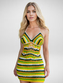 Lime Zest Halter Short/Mini Dress