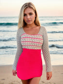 Neon Blush Bodycon Short/Mini Dress