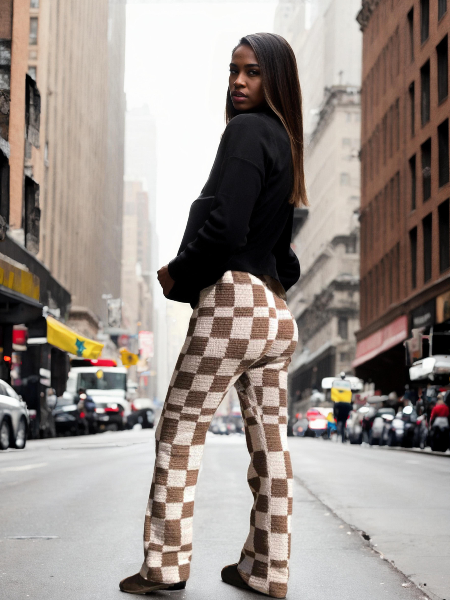 Mocha Latte Checkered Pants