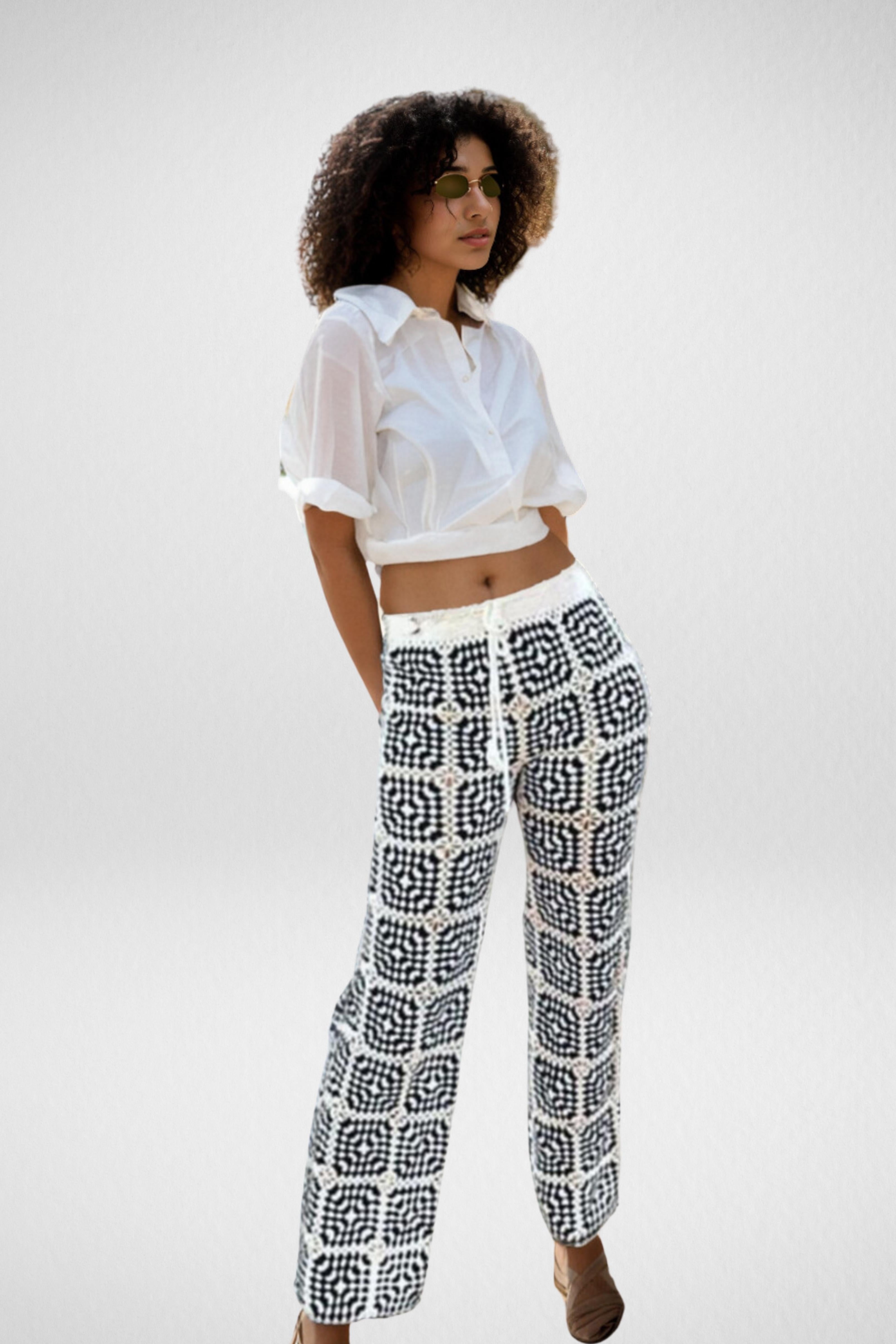 Monochrome Granny Squares Pants