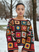 Bohemian Fall Granny Square Sweater