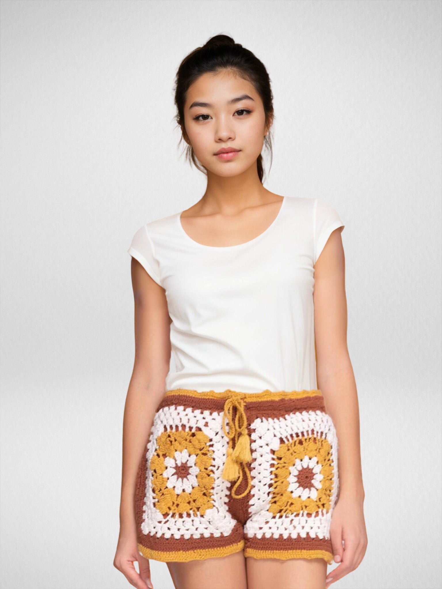 Sunflower Swirl Squares Shorts