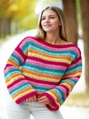 Vibrant Striped Crochet Sweater