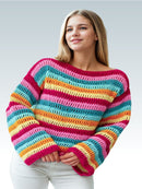 Vibrant Striped Crochet Sweater