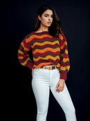 Autumn Waves Striped Sweater