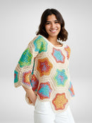 Stellar Hexagon Patchwork Sweater