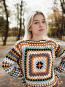 Retro Geometric Harmony Sweater