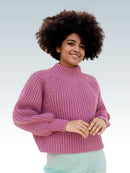 Bishop Sleeved Ribbed Sweater