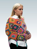 Colorful Tassled Granny Square Sweater