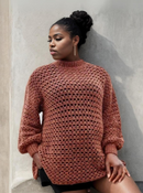 Rustic Mesh Openwork Sweater