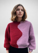 Dual-Tone Ribbed Block Sweater