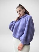 Lavender Balloon Arm Turtleneck Sweater