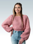 Dusty Pink Balloon Sleeve Sweater