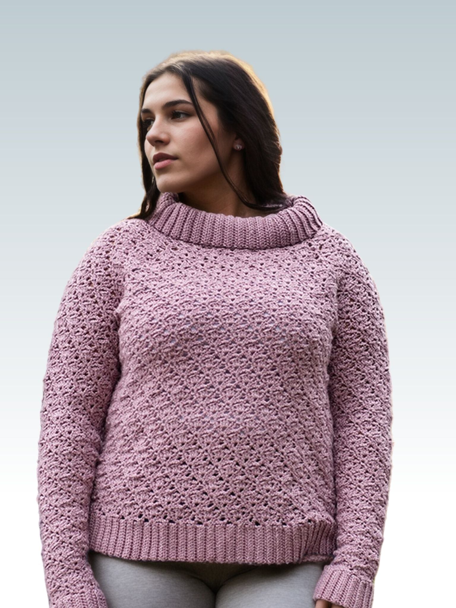 Mauve Mist Turtleneck Sweater