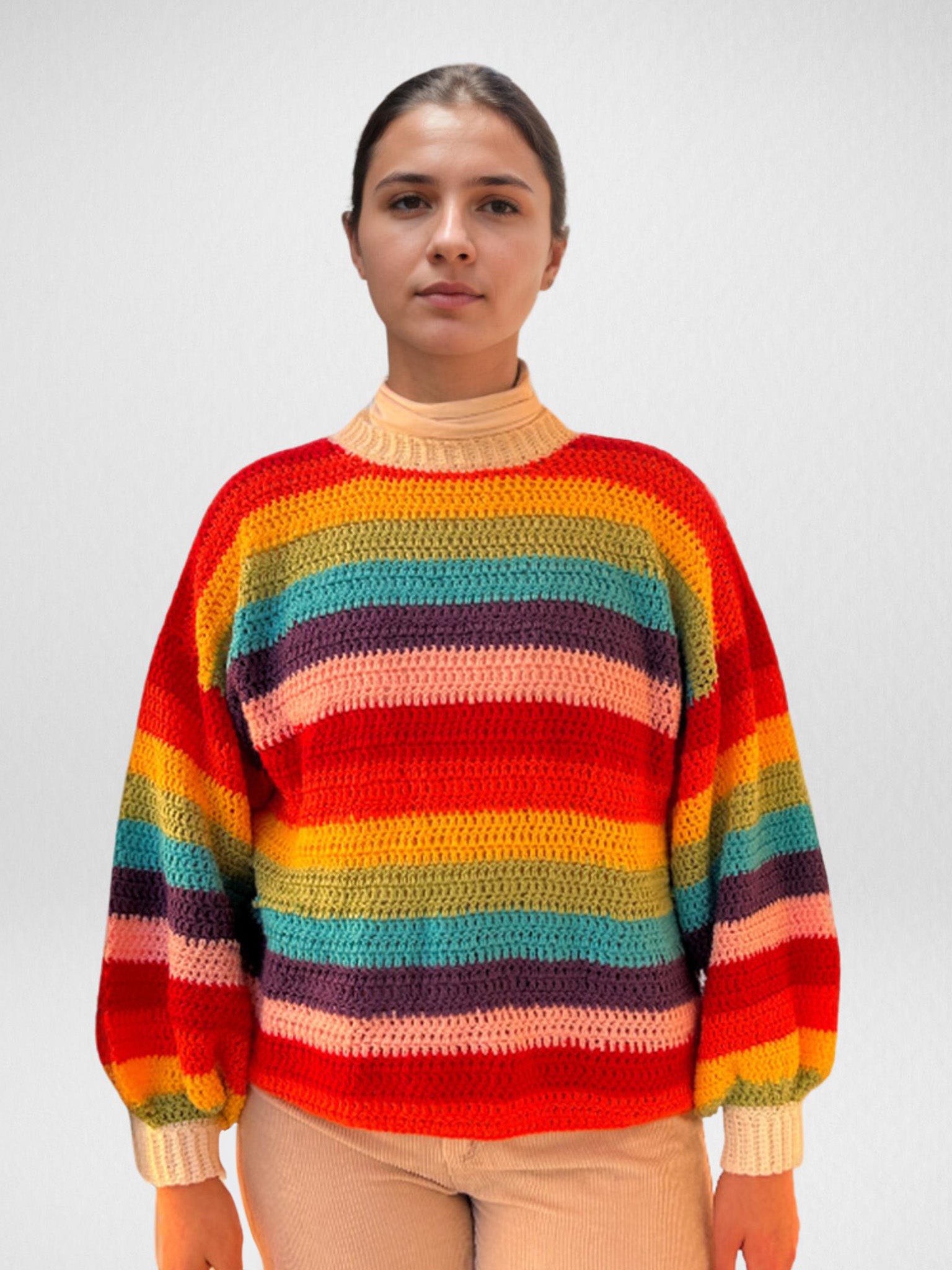 Rainbow Ripple Striped Sweater