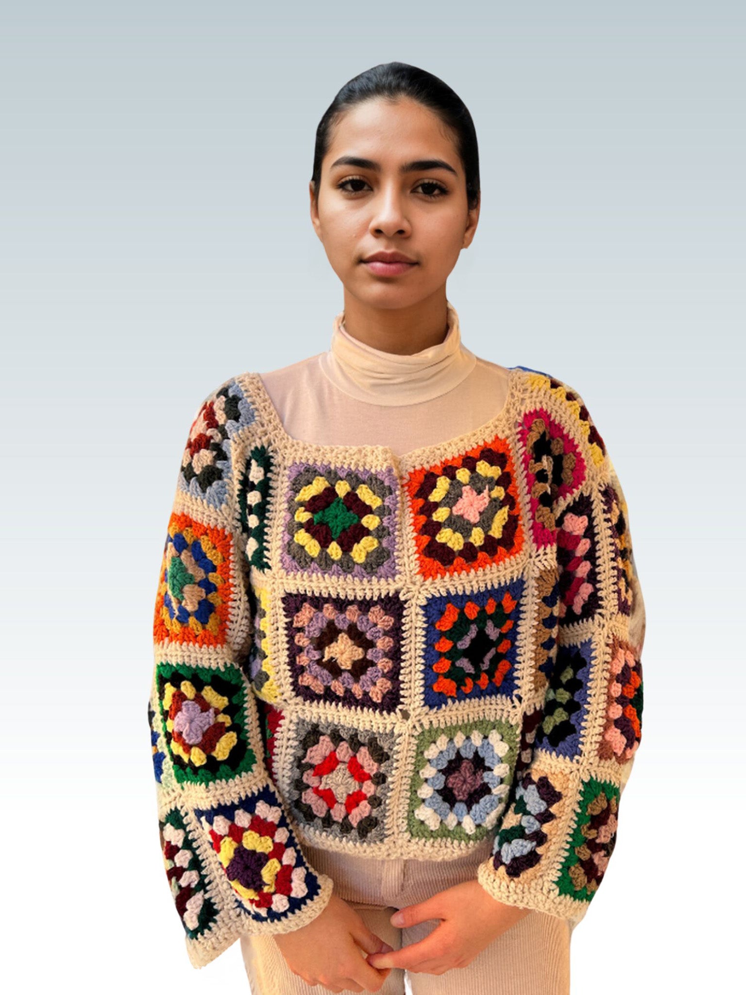 Quilt-Inspired Kaleidoscope Patch Sweater