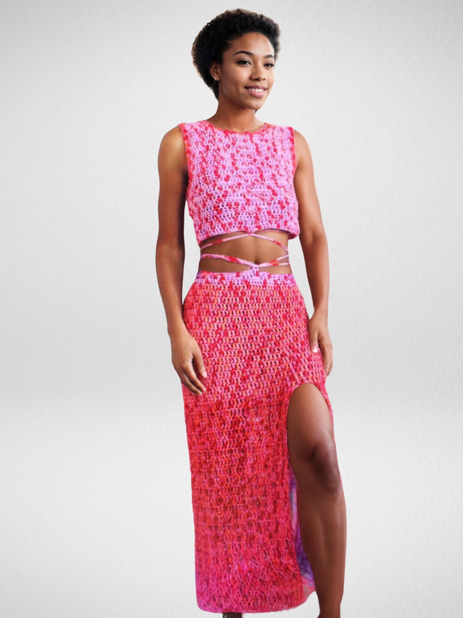 Raspberry Dream Two-Piece Skirt Set
