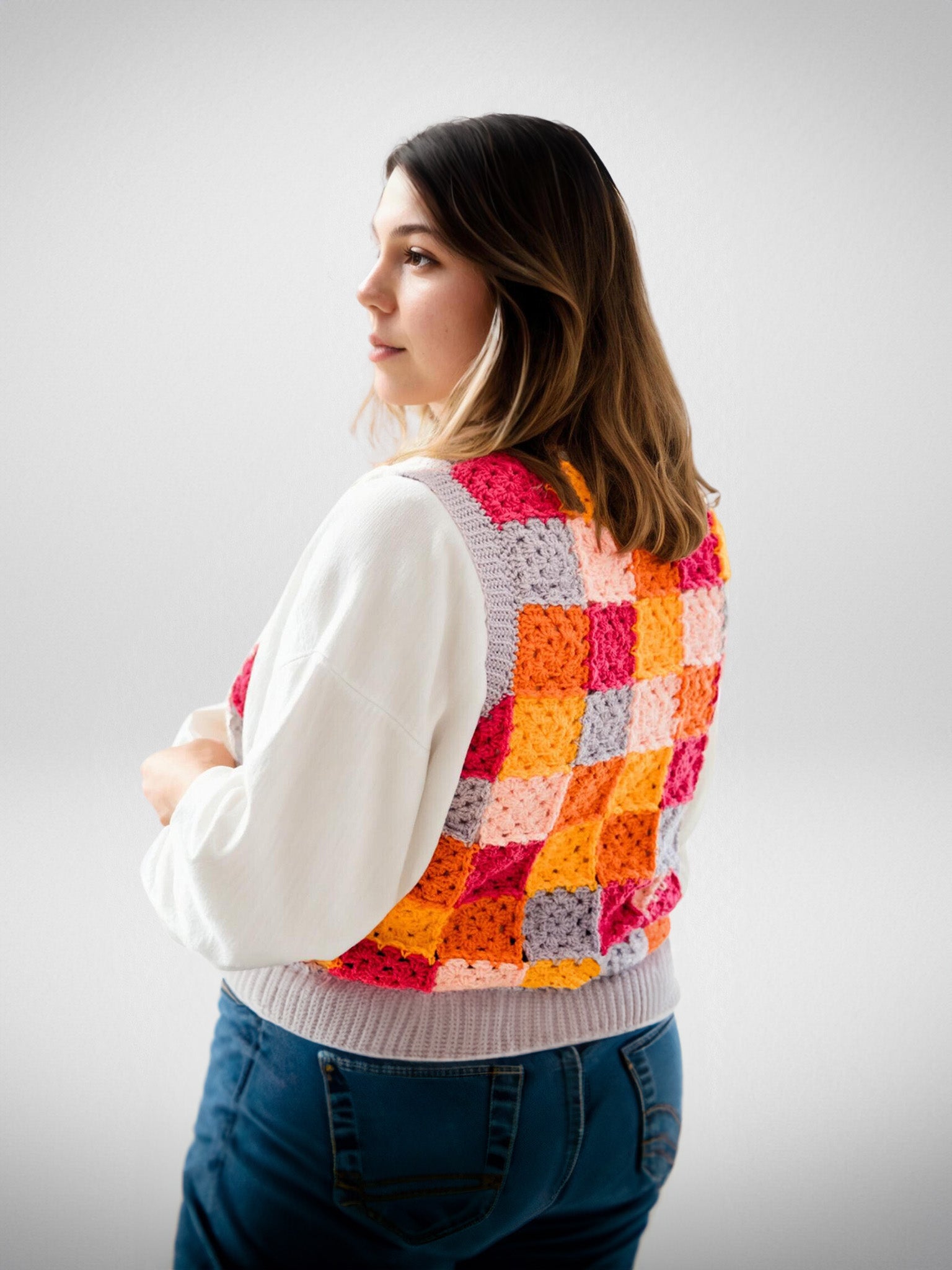 Pixel Colorblock Squares Vest